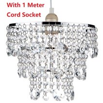 파라솔 천갈이 천교체 교체용 커버 천 현대 크리스탈 천장 램프 그늘 크롬, Clear with cord