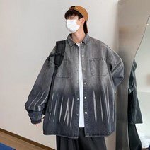 데님 셔츠 남한국판 트렌드 ins 루즈핏 멋스러운 긴팔 셔츠 항구풍 코트 봄여름 촌티