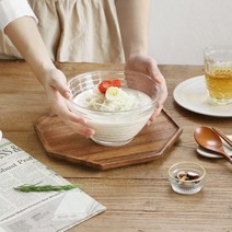 투명 유리 면기 콩국수 냉면 그릇 샐러드 디저트 볼, 면기(대), 1개