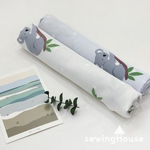 [소폭/인견100%]찰랑찰랑 쾌적하고 시원한 여름 인견원단 코알라 2종, 블루그레이