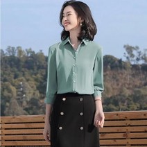 Momolatti 여성용 루즈핏 링클프리 베이직 셔츠 남방