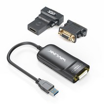컴퓨터용노트북외장그래픽카드 Wavlink USB 3.0-DVI/HDMI/VGA 외부 비디오 카드 그래픽 디스플레이 어댑터-다중 모니터 Widows 및 Mac 용