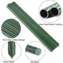 정원 식물 말뚝 24 인치 강철 플라스틱 코팅 성장 등반 울타리 포스트 토마토, 01 Dia 8x60cm_01 12pcs