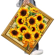 FASEN 액자 보석십자수 캔버스형 DIY 키트 40 x 50 cm, 1세트, FAN31.해바라기 부케