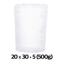 [이지포장]두꺼운 무광 백색 지퍼스탠드 1kg 500g 커피봉투 밸브부착 가능-2종류, 50매