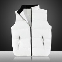 Sevenmoon 가을 겨울 남성 트렌드 빅사이즈 오버사이즈 야상 조끼 차이나넥 바람막이 화이트 오리털 소프트 편안한 지퍼 개성 포켓 솔리드 심플 캐주얼 패딩 베스트