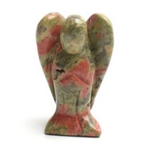 천사상 동상 조각품 천연 차크라 석영 자수정 호랑이 눈 돌 조각 크리스탈 레이키 -130, Unakite