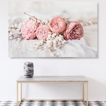 유홍아트 핑크꽃 라넌큘러스 와이드 풍경 사진 액자 6호(41x27cm) (5729176)