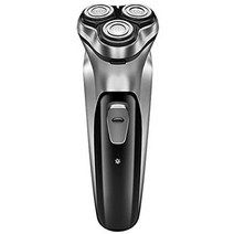 일본직발송 2. WDMART [TIGOR KR] 맨즈 면도기 3장 칼날 맨즈 전기 면도기 회전식 3장 칼날 전기 면도기, One Size, 실버