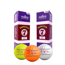 리얼라인 고반발 비거리 3피스 골프공 3구 MD228, 옐로우