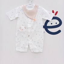 압소바 논현점 21년 여름 신상품 오가닉 원단 턱받이 탈부착 시원한 7부 우주복 *40% *