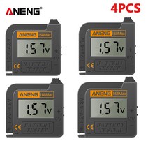 전류 전기계측기 테스터 검전기 전압 ANENG-168Max 디지털 리튬 배터리 용량 테스터 테스트 체크무늬 부하 분석기 디스플레이 검사 AAA AA 버튼 테스터, 04 4pcs