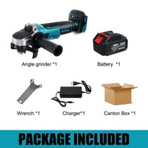 평면연마 충전용 핸드 그라인더 무선 미니 탁상브러시리스 앵글 배터리 전기 연마 절단기, 협력사, B형 배터리 1개, 100mm