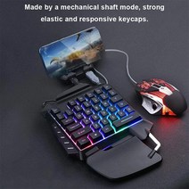 편집용키보드블랙 한 손으로 게임 키보드 RGB 백라이트 휴대용 미니 키패드 컨트롤러 PC PS4 Xbox 게이머 1