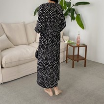 코지 여자 잔잔 플라워 패턴 사랑스러운 샤랄라 쉬폰 롱원피스