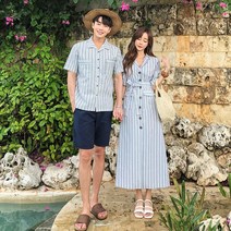 셔츠원피스 시밀러 커플룩 여름여행 신혼여행 허니문룩 OP16021F