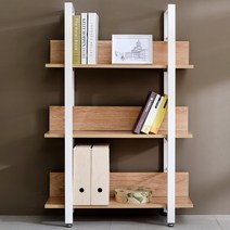 우드 3단 감성 인테리어 800 교구장 거실 와이드 전면책장 키높이책장, 01.블랙프레임_02.라이트월넛