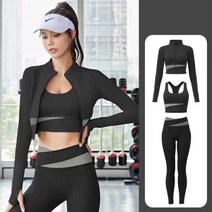 젝시믹스 여성겨울요가복 필라테스 3종 세트 레깅스+집업+브라탑