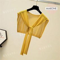 Makone 상표등록 레이어드 봄 여름 어깨 니트 숄 긴팔 숄카라 가디건 쁘띠 스카프 머플러
