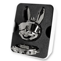 에어디 차량용 방향제 쥐 토끼 도베르만 황소 포메라니안, [토끼], 크롬블랙, 블랙체리향 2개