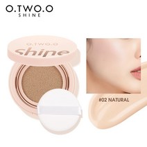 O.TWO.O SHINE 에어 쿠션 BB 크림 12.5g, #02 자연적인 1개, 1개