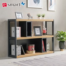 철망 스틸 2단책장 1200, 블랙