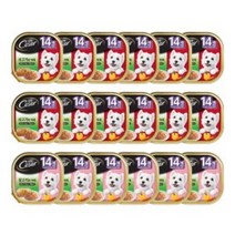 시저 14세 이상 시니어 강아지 주식캔 쇠고기 현미와 야채 100g x 12p + 닭고기 현미와 야채 100g x 6p, 소+닭, 1세트