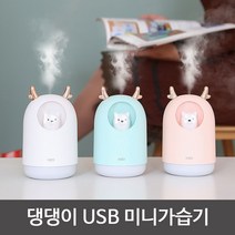 주닉스 댕댕이 USB 미니가습기 분사량조절 7색무드등 사무실 책상용 가습기 단체선물 판촉물, 댕댕이 미니가습기-민트(1개)