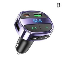 무선카팩 자동차 핸즈프리 블루투스 5.0 FM 송신기 무선 PD30W 오디오 듀얼 빠른 USB MP3 액세서리 수신기, 02 Purple