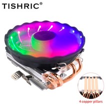 TISHRIC-4/6 히트 파이프 CPU 쿨러 팬 라디에이터 4 핀 PWM 인텔 LGA2011 115X 1700 775 X79 X99 AM3 AM4 용 RGB 냉각, 02 LGA2011-X79-X99-E5, [08] 1 Fan 4 Heat Pipes