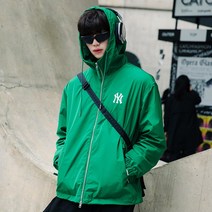 MLB 베이직 미디움 로고 레터링 바람막이홑겹 NY Neon Green 190994