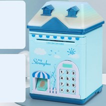전자 돼지 저금통 금고 어린이를위한 돈 상자 디지털 동전 현금 절약 안전 예금 미니 ATM 기계 아이 크리스, 02 B 20X12.7X12.7CM