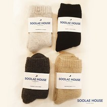 두꺼운 겨울 울양모 심플양말 (4켤레 1세트)