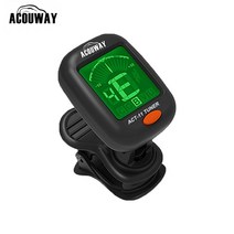 acouway 기타 우쿨렐레 튜너 바이올린 베이스 전자 튜닝 튜너 클립 온 반음계 튜너 360도 5 튜닝 모델로 회전, 액트-11