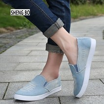 SHENGBO여름신상 남성화 발토시 데님 거지 슬립온 펀칭