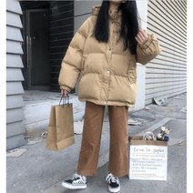 오버핏 웰론 후드 숏 패딩