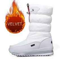 스키화 보드화 스키부츠 Women Winter Boots Down Cloth Waterproof Velvet Plush Platform Non-Slip Thick, 01 Z03 white_01 36
