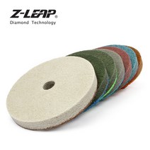 광택패드 전동드릴 폴리셔 광택기 헥사 극세사 패드 Z-leap 다이아몬드 스폰지 7pcs 4 인치 대리석 연마 연마제 인공 석재 연마 휠 버프 디스크 두께 10mm, 없음