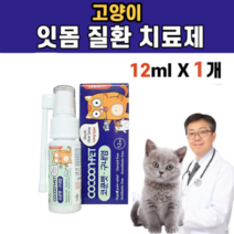 고양이 반려묘 구내염 치주염 염증 완화 치료제 의료기 스프레이 롱타입 잇몸 구강 질환 통증 감소 입냄새 식사 곤란 미생물 번식 억제 폴리바이닐피놀리돈 k 90 페르시안 러시안블루, 1통