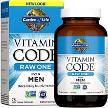 lofty최신 Garden of Life 남성용 종합 비타민 코드 로 원 - 1일 1회 플러스 과일 채소 ampamp 프로바이오틱스 75개, [02] 75개(1팩)