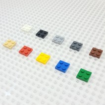 요고요 레고 호환 부품 커스텀 벌크 브릭 블럭 타일 플레이트 100G 소포장 패키지, [플레이트 2 x 2] 베이지 100G