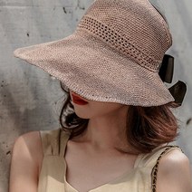 [위드기프트][여름필수품] 썸머 밀짚 리본버킷햇 돌돌이썬캡