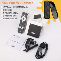 4채널블랙박스 화물차용블랙박스 사이드 탑차 덤프트럭 차량용불랙박스 자동차 MECOOL TV 박스 안드로이드 11 스마트 플레이어 KM7 플러스 구글 Amlogic S905Y4 2G, 32.영국 플러그 - KM7 Plus W1