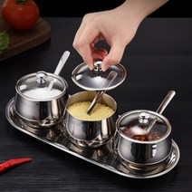 식당 테이블 손님 다대기 들깨가루 뚜껑 가루양념통 3종 식당양념통세트 스테인리스양념통 양념통셋트