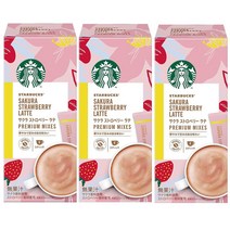 일본 스타벅스 프리미엄 믹스 사쿠라 딸기 라떼 커피 인스턴트 4개입 3팩