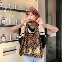 여성 호피무늬 숄더백 레오파드 에코백