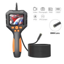 방수 내시경 카메라 산업용 내시경 카메라 2.8 "IPS 스크린 HD1080P 검사 보어스코프 IP68 방수 8mm/5, 02 5m, 01 P10-8MM Lens
