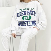 [퀸비샵] 나인틴 스웨트 셋업 //조거 면 간절기맨투맨 츄리닝세트 트레이닝복 빅사이즈 오버사이즈 오버핏 루즈핏