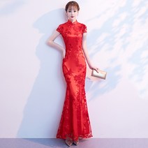 새로운 Cheongsam 드레스 매일 긴 어린 소녀 레트로 트랜드 스타일 우아한 우아한 드레스