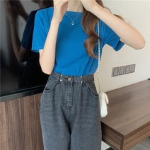 DFMEI 그레이 반팔 티셔츠 여자 순면 루즈핏 티셔츠 캐주얼라운드 화이트 상의 여름
